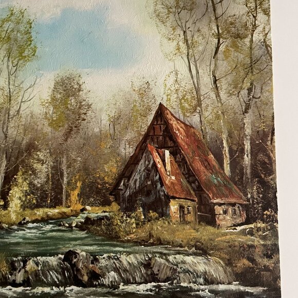 Vintage Fine art print by Gellman -By the Waterfall-By Lorenze 16" x 20" - Picture 5 of 7